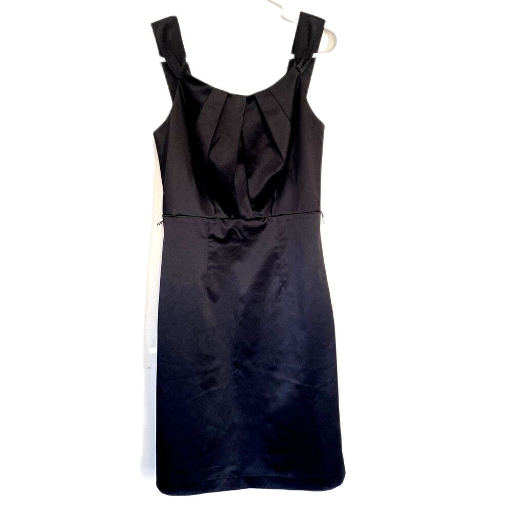 The Limited Event Satin Sheath Dress Pleated Bodice Little‎ Black Dress Size 2